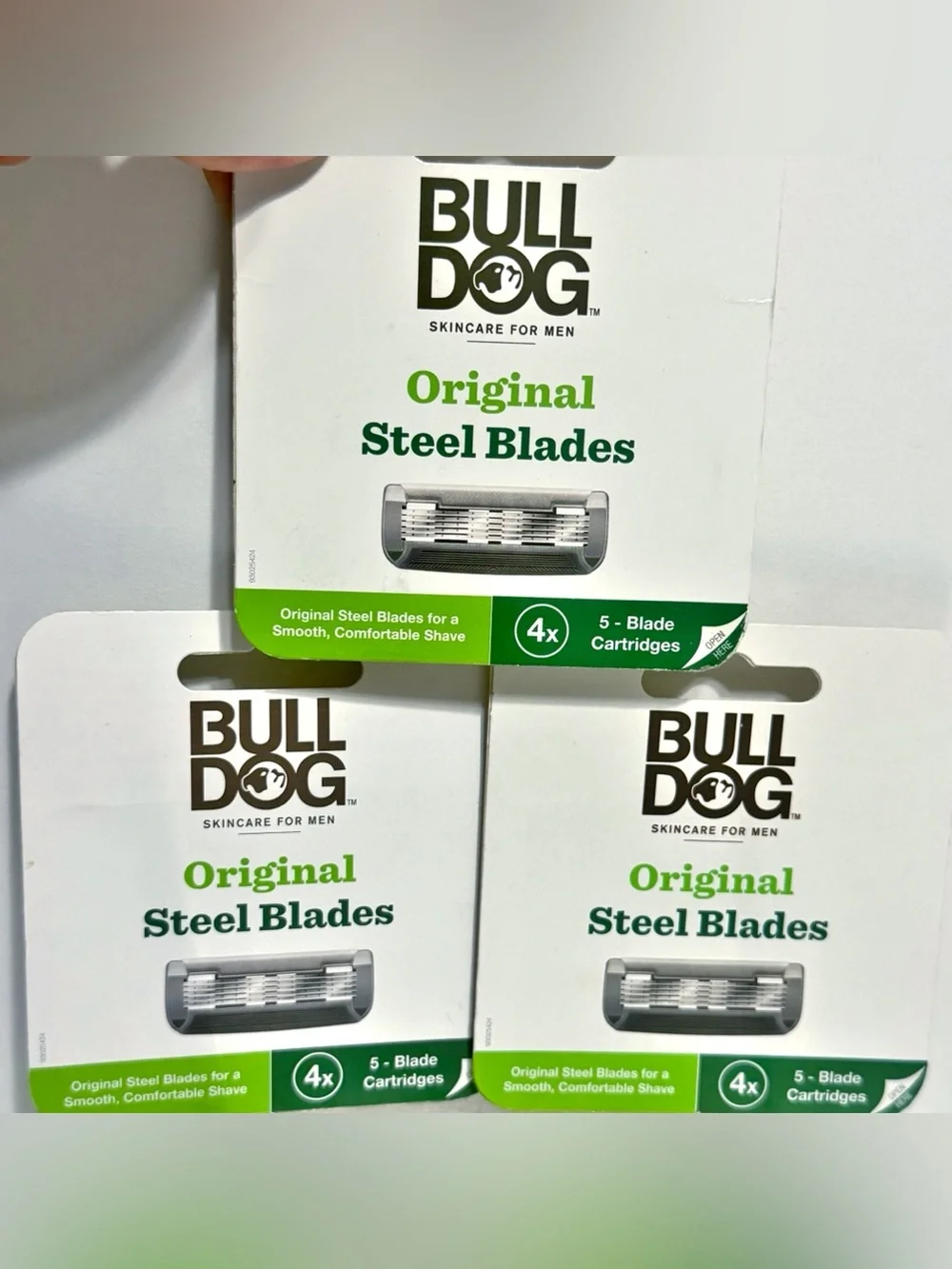 3 x BULLDOG Original Steel Razor 5-Blade Cartridge Refills ~ 12 Blades Total